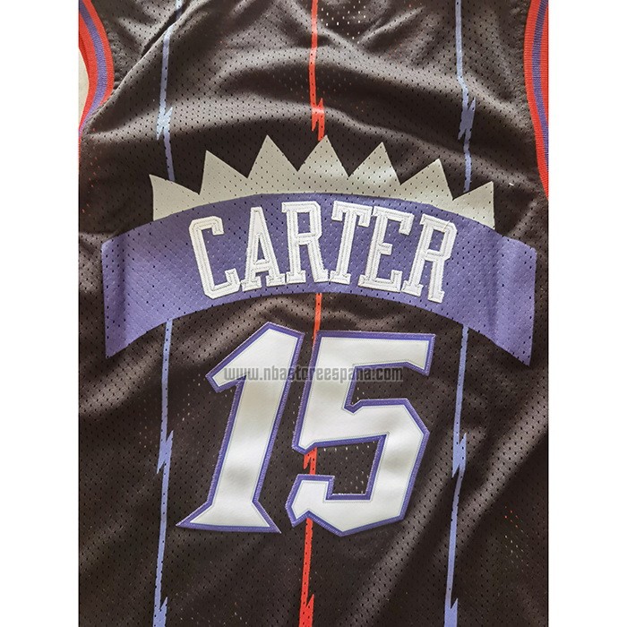 Camiseta Toronto Raptors Vince Carter NO 15 Hardwood Classics Negro